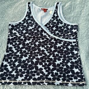 NWOT H&M Light Blue & Navy Floral Wrap-Front Women's Tank Top